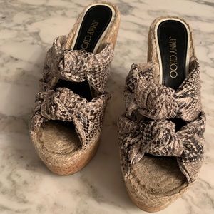Jimmy Choo Knotted Double Band Wedge